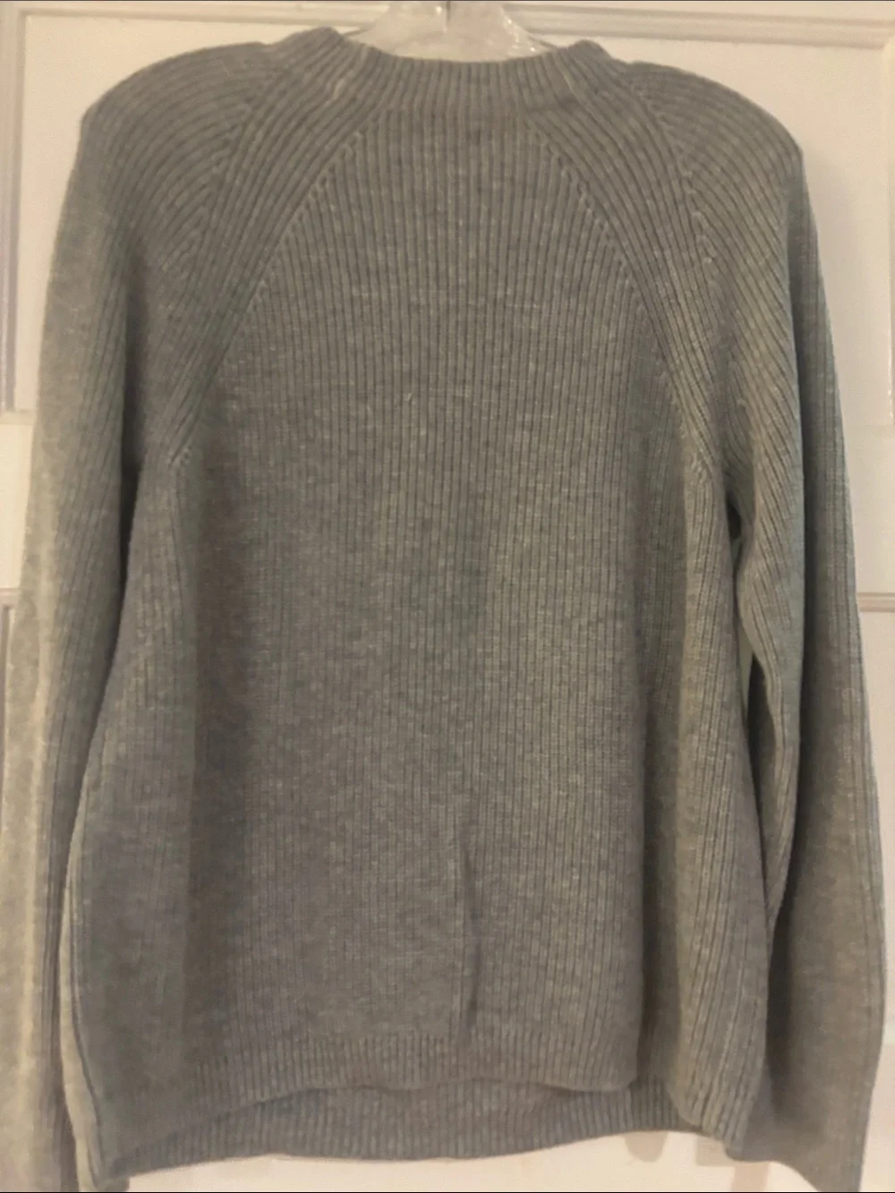 J. Crew Grey Crewneck Sweater with Black Bow